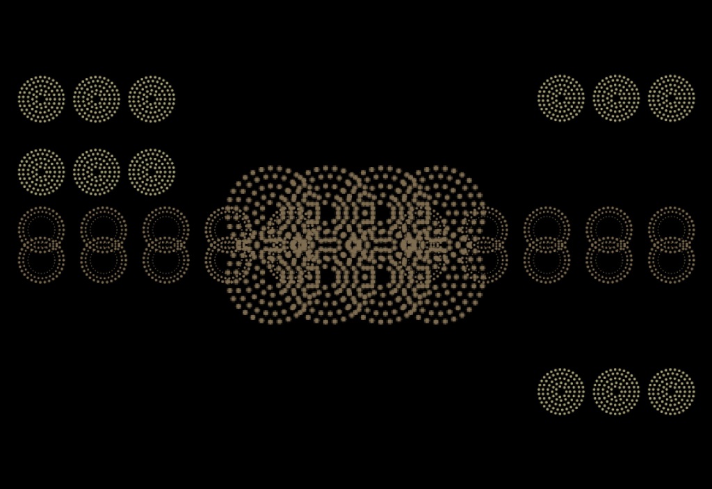 A design by Tlahcuilo of circles made of dots